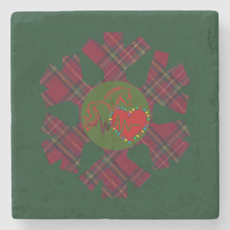 Single Plaid Snowflake Stenen Onderzetter