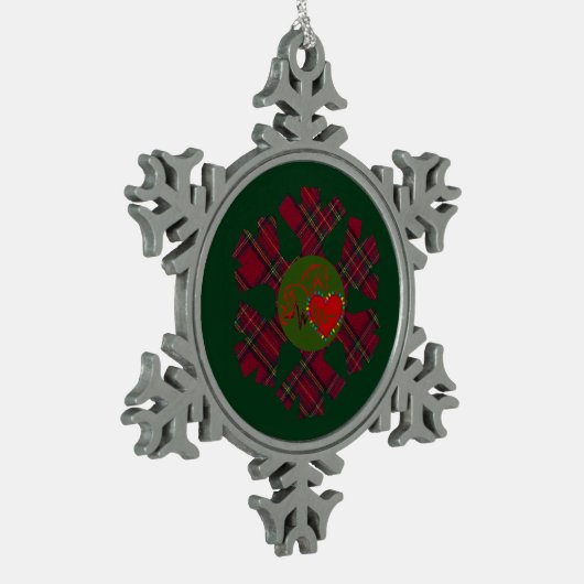 Single Plaid Snowflake Tin Sneeuwvlok Ornament (Links)