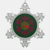 Single Plaid Snowflake Tin Sneeuwvlok Ornament (Voorkant)