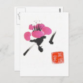 Single Plum Blossom Briefkaart (Voorkant / Achterkant)