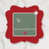 Single Poinsettia Customizable Text Design Bedankjes Labels (Achterkant)