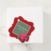 Single Poinsettia Customizable Text Design Bedankjes Labels (In situ)