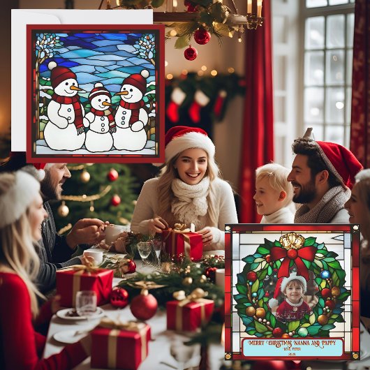 Single Poinsettias Faux-Glas in lood