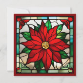 Single Poinsettias Faux-Glas in lood (Voorkant)