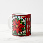 Single Poinsettias Faux-Glas in lood Koffiemok (Voorkant links)