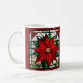 Single Poinsettias Faux-Glas in lood Koffiemok (Links)