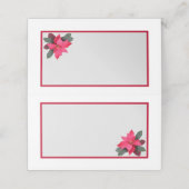 Single Pointsettia Traditioneel ontwerp Plaatskaartje (Buitenkant ongevouwen)