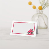 Single Pointsettia Traditioneel ontwerp Plaatskaartje (Achterkant)