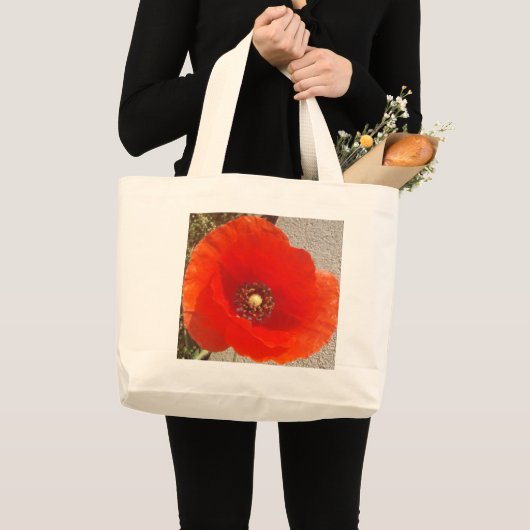 Single Poppy Grote Tote Bag (Voorkant (product))