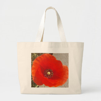 Single Poppy Grote Tote Bag