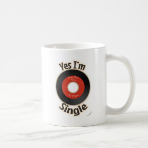 Single Record Flirty Retro Music Cartoon Slogan Koffiemok
