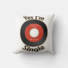 Single Record Flirty Retro Music Cartoon Slogan Kussen