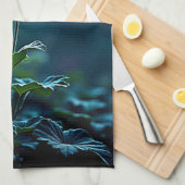 Single Red Bloom Focus Design Theedoek (Quarter Fold)