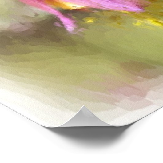 Single Red Columbine Flower Art Poster (Hoek)