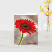 Single Red Gerbera Folded Wenskaart Kaart (Gele Bloem)