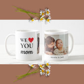 Single Red Heart We Love You Mam Foto Koffiemok