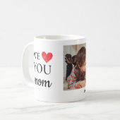 Single Red Heart We Love You Mam Foto Koffiemok (Voorkant links)