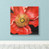 Single Red Poppy Canvas Afdruk (Insitu (Houten vloer))