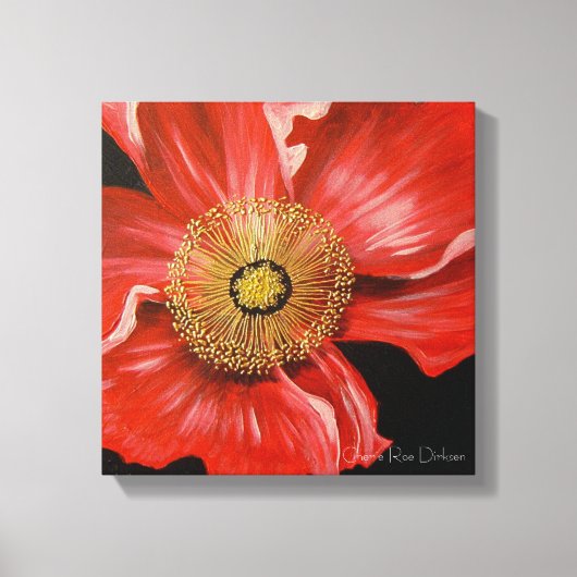 Single Red Poppy Canvas Afdruk (Voorkant)