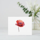 Single Red Poppy Flower Briefkaart (Staand voorkant)