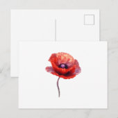 Single Red Poppy Flower Briefkaart (Voorkant / Achterkant)