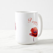 Single Red Poppy Flower Koffiemok (Voorkant rechts)