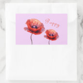 Single Red Poppy Flower Rechthoekige Sticker (Tas)