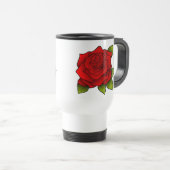 Single Red Rose Art Reisbeker (Voorkant rechts)