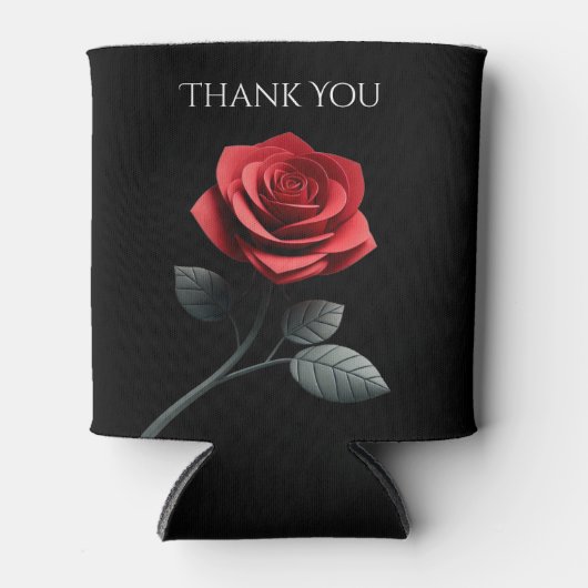 Single Red Rose - Bedankt Blikjeskoeler (Voorkant)