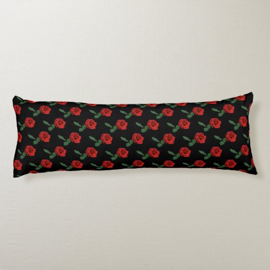 Single Red Rose Body Pillow Lichaamskussen (Achterkant)