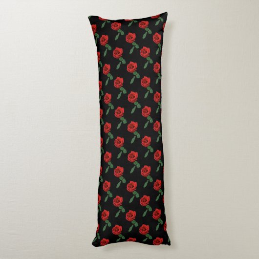 Single Red Rose Body Pillow Lichaamskussen (Achterkant (Verticaal))