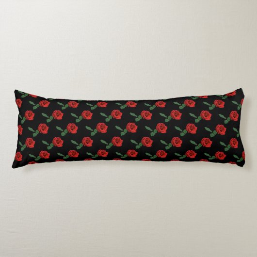 Single Red Rose Body Pillow Lichaamskussen (Voorkant)