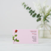 Single Red Rose Business Card-sjabloon Visitekaartje (Staand voorkant)