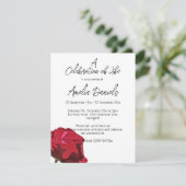 Single Red Rose Celebration of Life  Card Kaart (Staand voorkant)