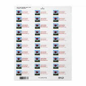 Single Red Rose en Blue Sky Etiket (Full Sheet)