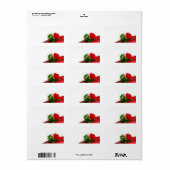 Single Red Rose – Floral White Background Etiket (Full Sheet)