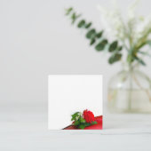 Single Red Rose – Floral White Background Informatiekaartje (Staand voorkant)