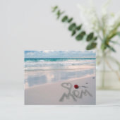 Single Red Rose, ik hou van je, mam Briefkaart (Staand voorkant)