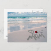 Single Red Rose, ik hou van je, mam Briefkaart (Voorkant / Achterkant)