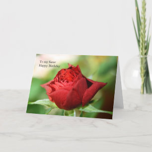 Single Red Rose naar mijn zuster Happy Birthday Ca Kaart