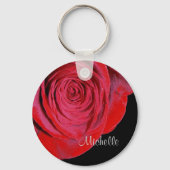 Single Red Rose op maat Sleutelhanger (Voorkant)