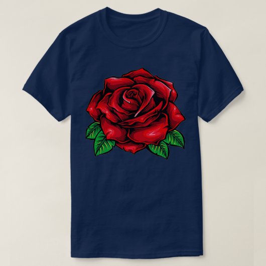 Single Red Rose Pocket Flower Romantic Love Pocket T-shirt (Design voorkant)