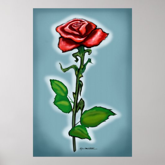 Single Red Rose Print (Voorkant)