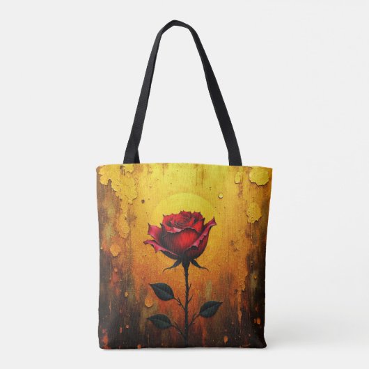 Single Red Rose Tote Bag (Achterkant)