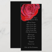 Single Red Rose Wedding Menu (Voorkant / Achterkant)