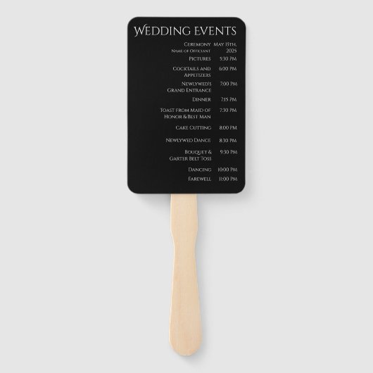 Single Red Rose-Wedding Programma Handwaaier (Achterkant)