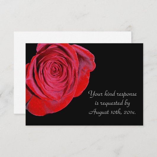 Single Red Rose Wedding RSVP Kaart (Voorkant / Achterkant)