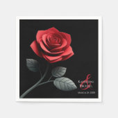 Single Red Rose-Wedding Servet (Voorkant)