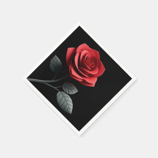 Single Red Rose-Wedding Servet (Hoek)