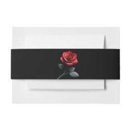Single Red Rose-Wedding Uitnodigingen Wikkel